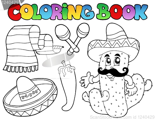 Image of Coloring book with Mexican theme 2