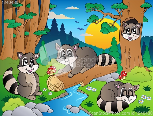 Image of Forest scene with various animals 7