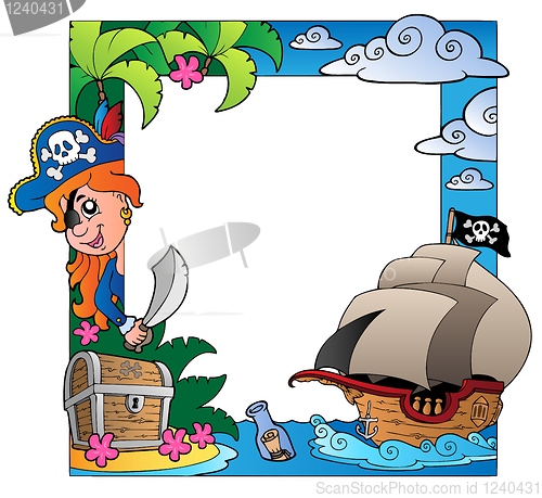 Image of Frame with sea and pirate theme 3