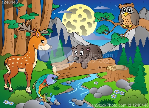 Image of Forest scene with various animals 2