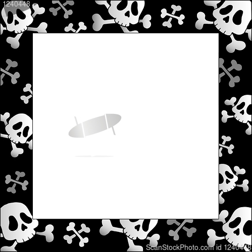 Image of Frame with pirate skulls and bones