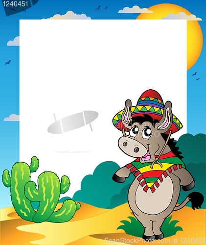 Image of Frame with Mexican donkey