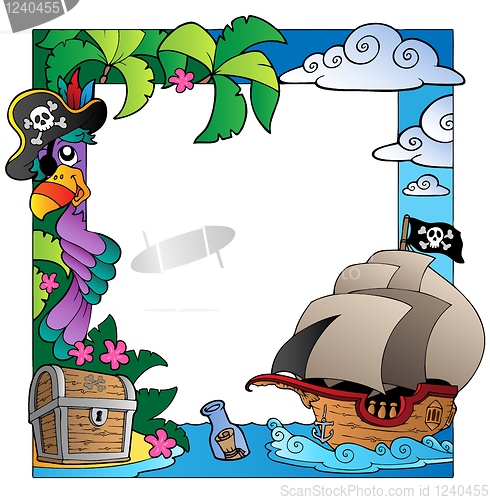 Image of Frame with sea and pirate theme 4