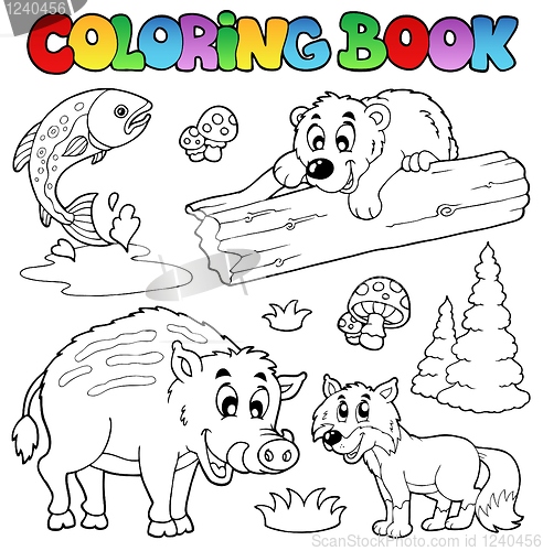 Image of Coloring book with woodland animals