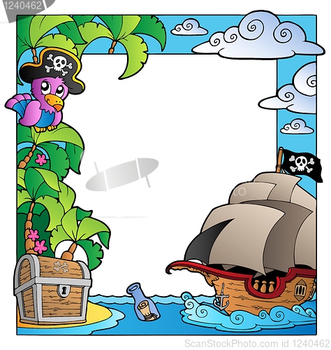 Image of Frame with sea and pirate theme 1
