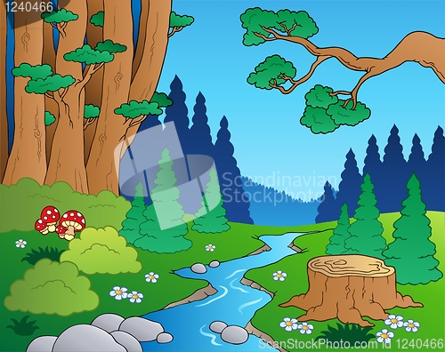 Image of Cartoon forest landscape 1