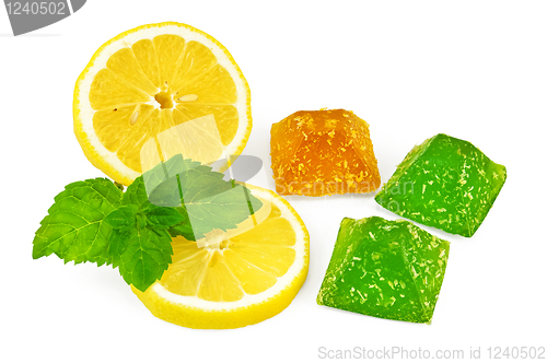 Image of Jelly yellow and green with lemon and mint