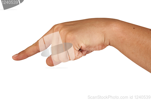 Image of hand shows a forefinger aside