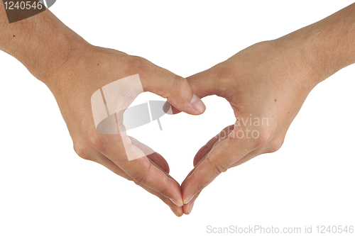 Image of two hands make heart shape