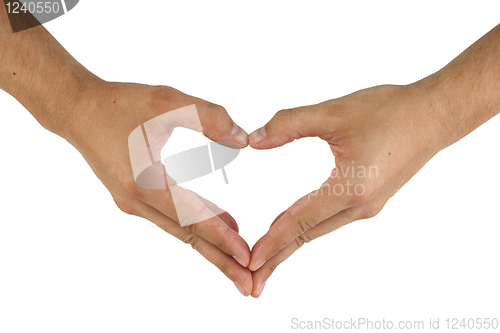 Image of two hands make heart shape