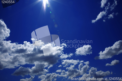 Image of Blue sky with clouds