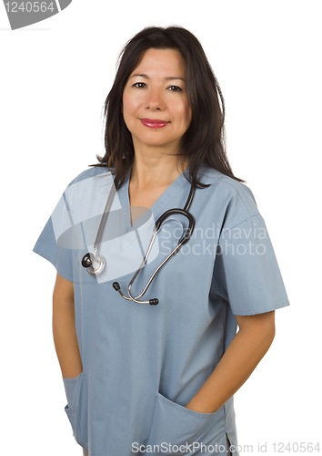 Image of Attractive Hispanic Doctor or Nurse