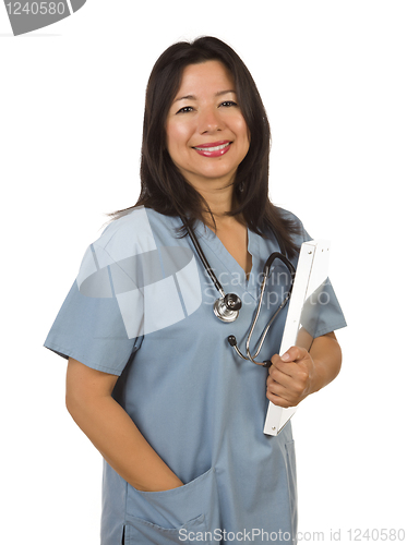 Image of Attractive Hispanic Doctor or Nurse