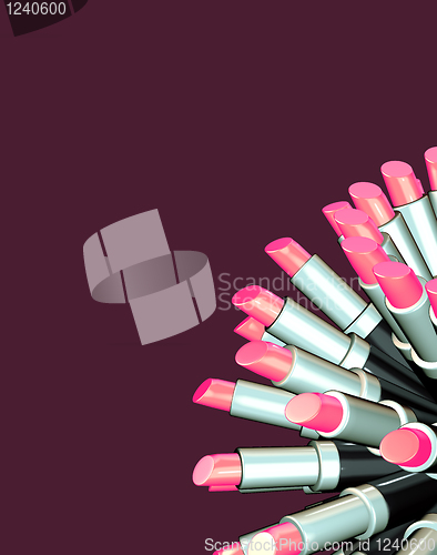 Image of 3d trendy fashion graphical render of lipsticks