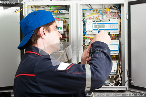 Image of Electrician at work