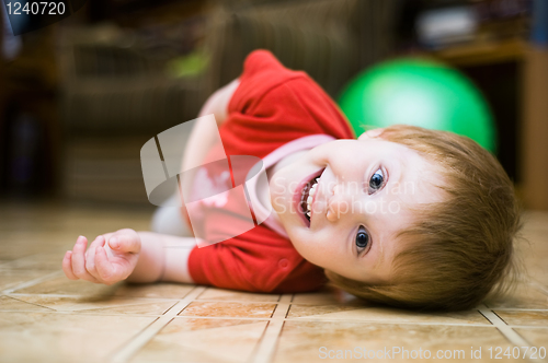 Image of Cheerful laughing girl child