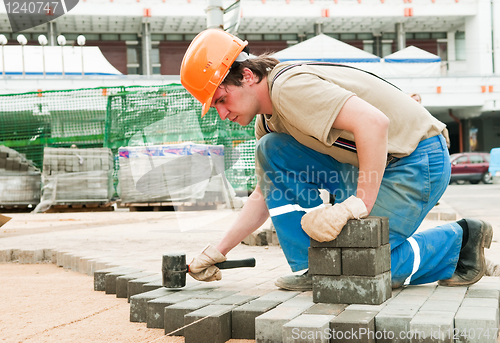 Image of sidewalk pavement construction works