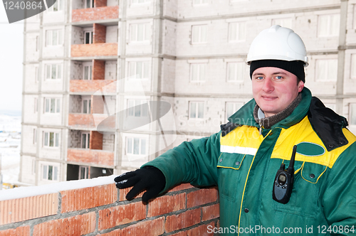 Image of smiling builder worker foreman