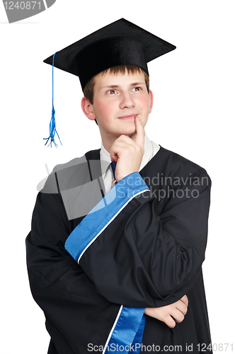 Image of thinking graduate student