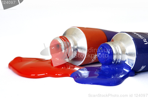 Image of Red and Blue Acrylic Paint