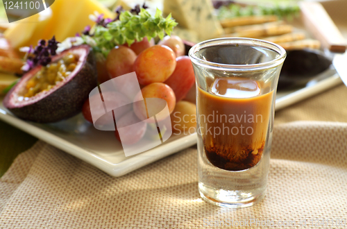 Image of Fruit And Cheese Platter With Coffee