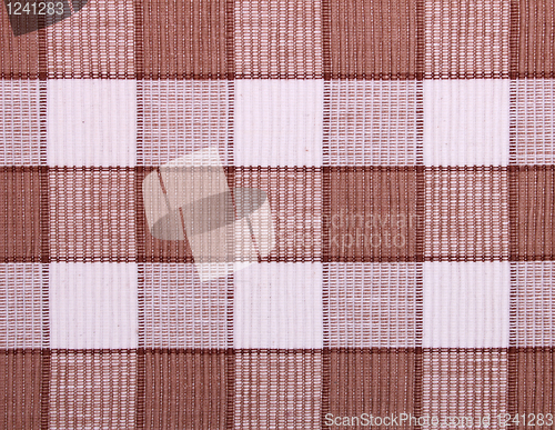 Image of Linen white and brown fabric 
