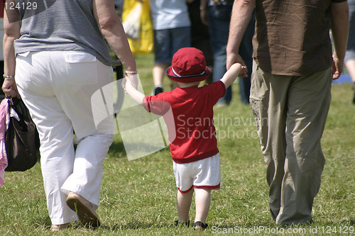 Image of walking with mummy and daddy