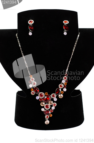 Image of necklace with pendants and earrings