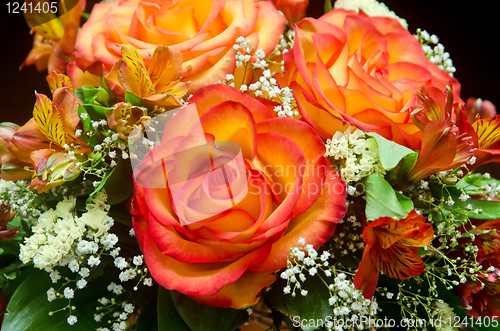 Image of orange roses flower bouquet