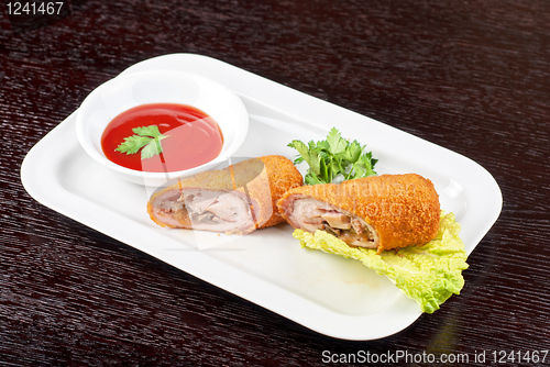 Image of rolls from pork meat
