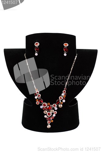 Image of necklace with pendants and earrings