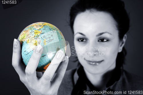 Image of Globe in a girl's hands