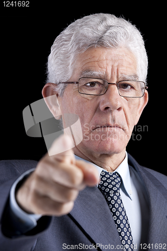 Image of Powerful businessman pointing