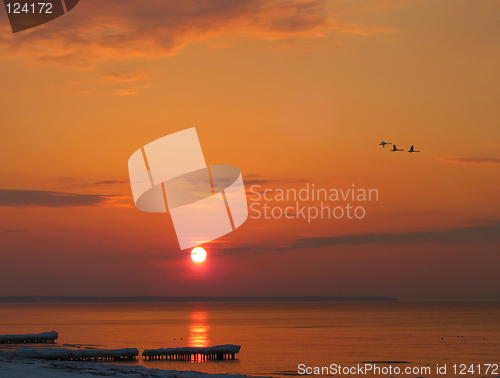 Image of sundown on baltic sea