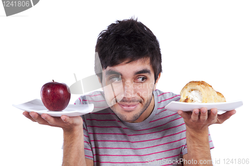 Image of young man food decision 