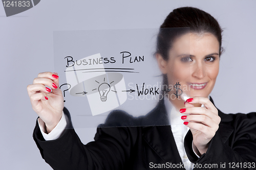 Image of Businesswoman with ideas for success