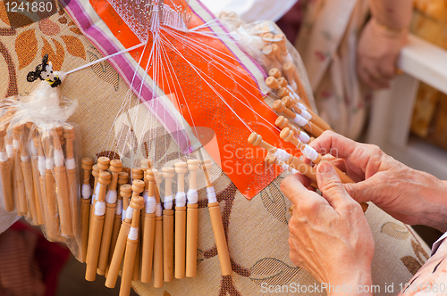 Image of Bobbin lace-making