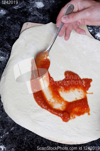 Image of Making pizza