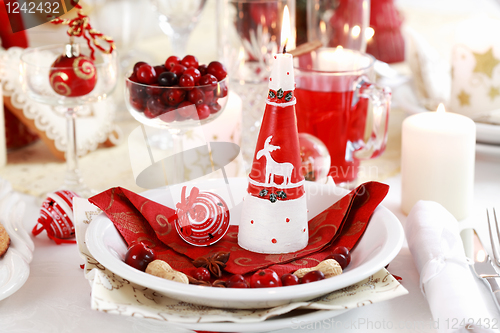 Image of Table setting for Christmas