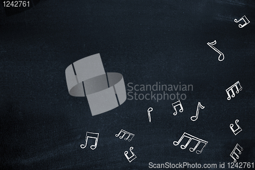 Image of Music notes on blackboard