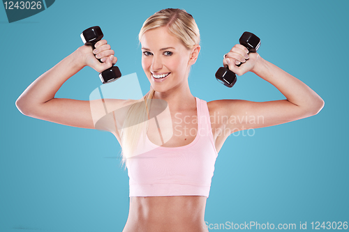 Image of beautiful blonde fitness model 