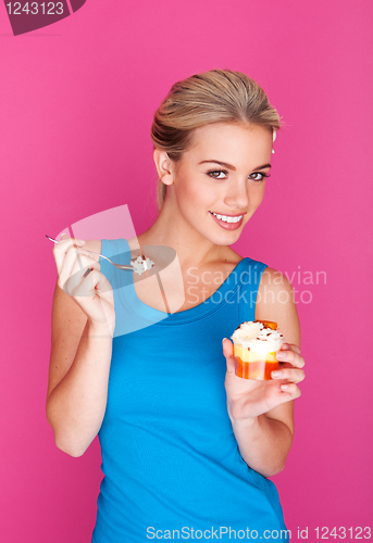 Image of girl enjoying pudding