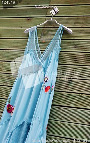 Image of Blue satin dress