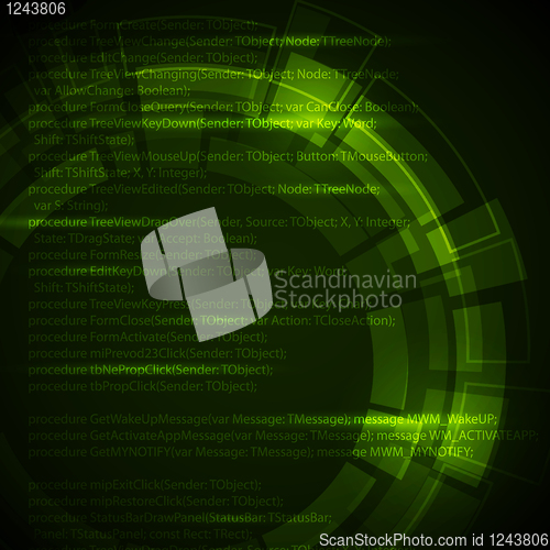 Image of Abstract dark green technical background 