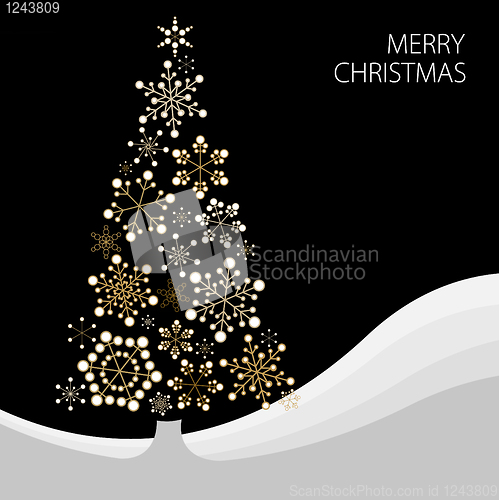 Image of Christmas tree made from snowflakes