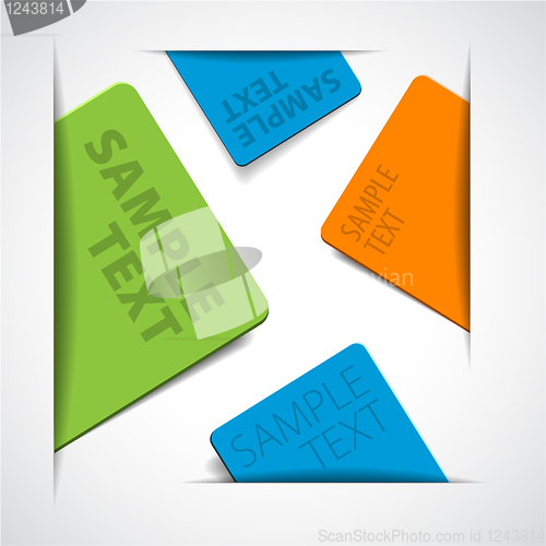 Image of vector colorful paper cards with place for your text