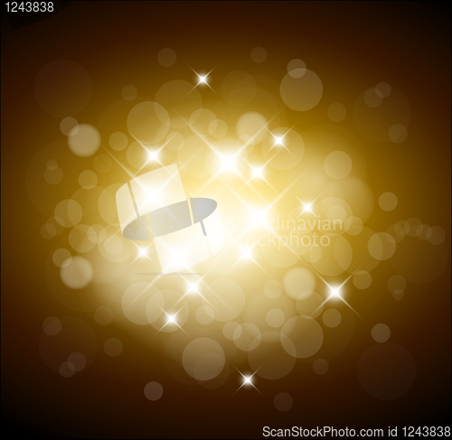 Image of Golden  background with white lights