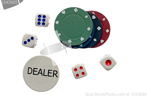 Image of Poker chips and dice