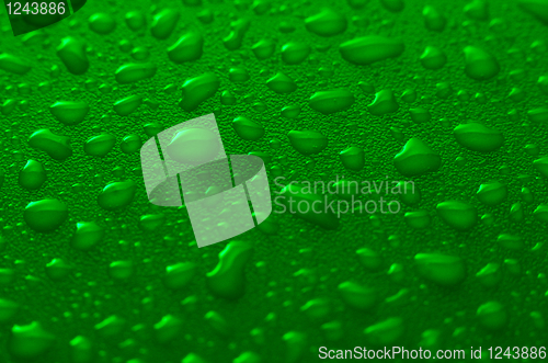 Image of Green water drops