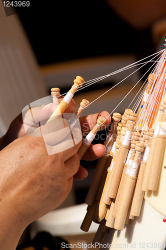 Image of Bobbin lace making